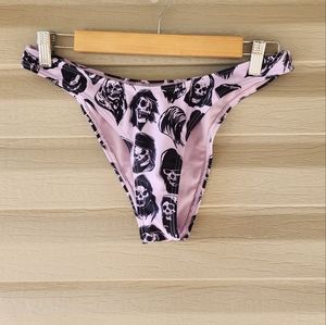 Broken Promises skull print bikini bottoms